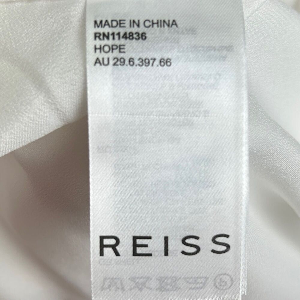 NWT REISS Hope Scarf Print Wrap Dress Asymmetrical Hem Pink White Black US 14 - Picture 13 of 16